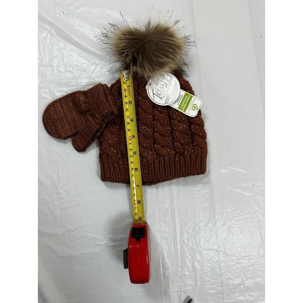Toby And Me  Knitted Winter Beanie Hat with Mittens Infant Girls